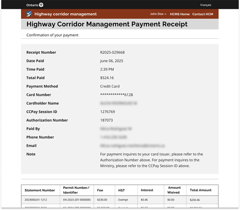 Manage Payment of Permits