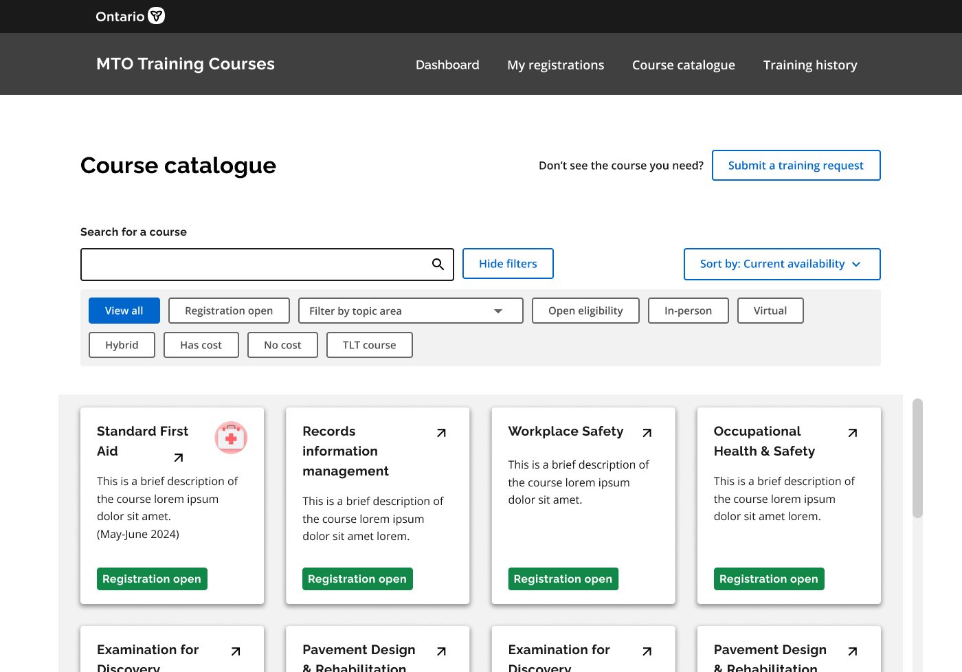 Find & Register for Courses (Employee View)